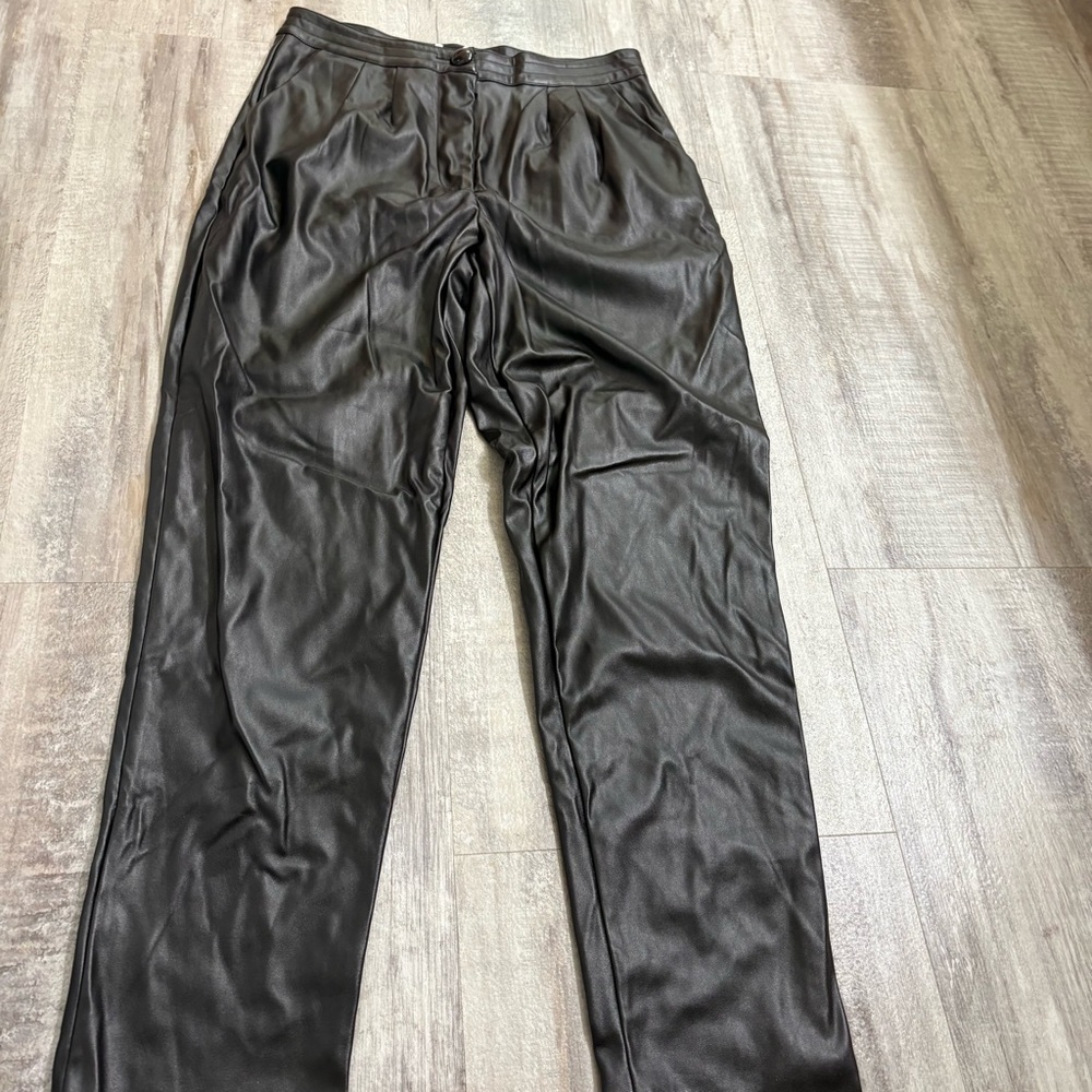 Princess Polly Black Leather Looking Pants Size 6